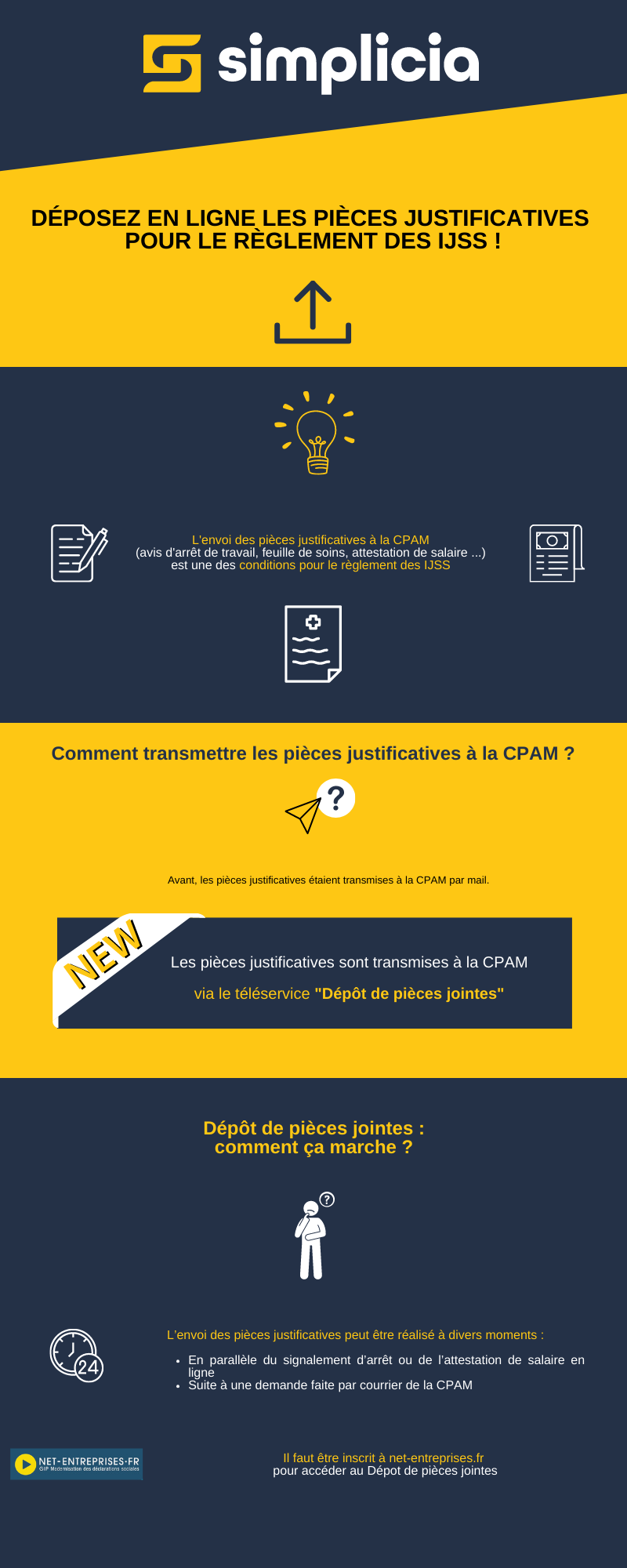 Déposez en ligne les pièces justificatives pour le règlement des IJSS  !